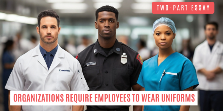 IELTS Two Part Essay : organizations require employees to wear uniforms